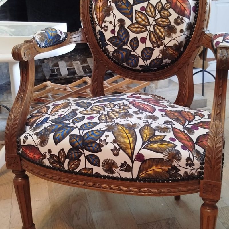 Fauteuil automne Samia Boughattas tapissière d'ameublement à Lyon