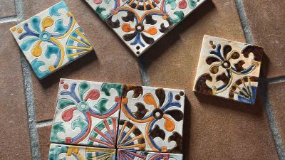 Carrelages en azulejos faits pendant le stage