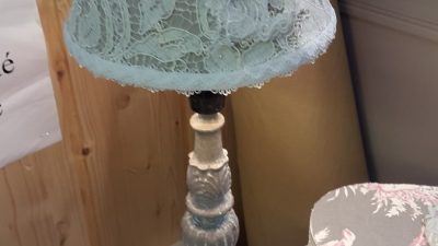 Abat-jour restauré, rénové et customisé pendant l'atelier