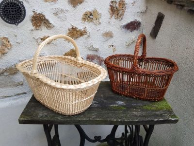 Paniers pendant la formation vannerie en Île-de-France