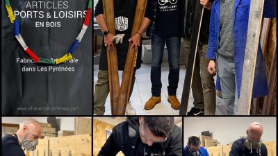 Stagiaires en cours de fabrication de skis lors d'un stage chez un ébéniste