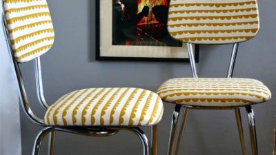 Chaise tissu jaune atelier redonnez vie à une chaise formica