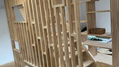 Claustra réalisé dans l'atelier de menuisier de Thomas