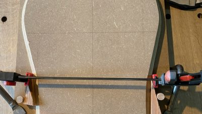 Maquette de dossier pendant un stage chez un ébéniste dans un atelier