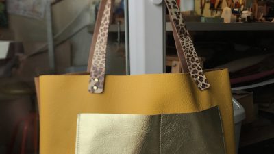 Sac à main fait au cours du stage en maroquinerie à Biarritz dans le Pays Basque