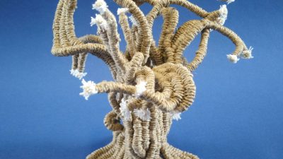 Superbe création de Sandrine Pincemaille lors du stage de tissage sans métier
