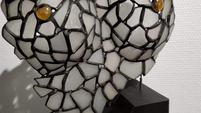 Œuvre d'art effectué pendant le stage de vitrail à Tarbes avec une vitrailliste