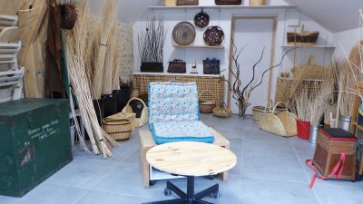 Atelier de vannier pendant le stage de vannerie