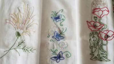 Broderie Coussin brodé atelier sur la broderie haute couture (au point de Beauvais)