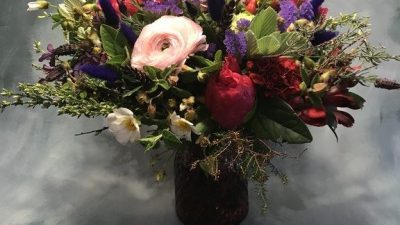 Bouquet de fleurs fait par Marion pendant un stage ou formation fleuriste à Toulouse