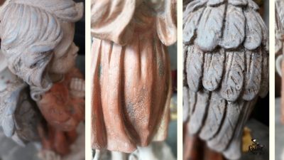 Statue ange stage de relooking de meuble avec peinture naturelle en Bretagne