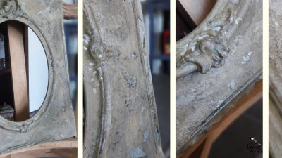 Trumeau patine stage de relooking de meuble avec peinture naturelle en Bretagne