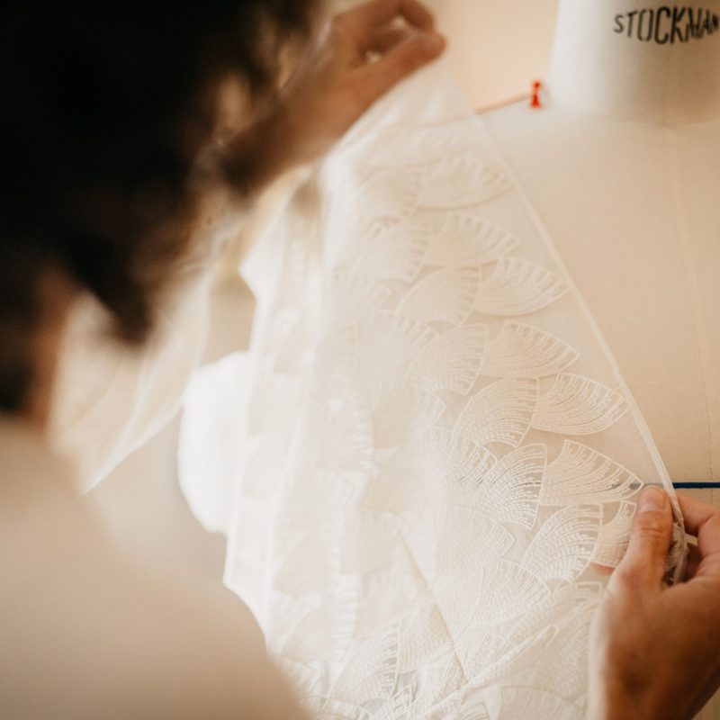 Tissu robe de mariée Marielle Maury, styliste et modéliste