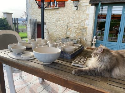 "Assistant potier" pendant la formation avec une céramiste professionnel vers Périgueux