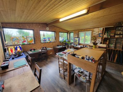 Atelier de vitrailliste de la formation vitrail dans le Perche