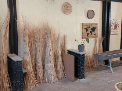 Atelier de vannier pendant la formation à Fayl Billot