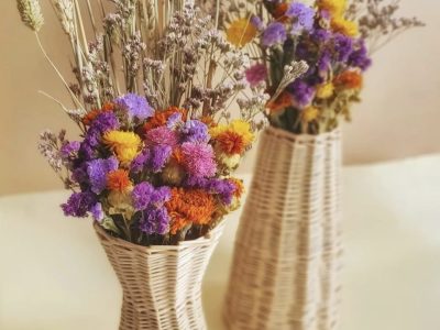 Pots de fleurs en osier formation vannerie d'osier proche d'Aix-en-Provence en PACA