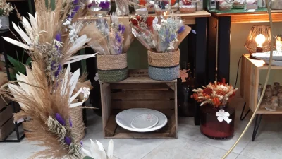 Scénographie florale pendant l'atelier en Seine Maritime (76) à Rouen