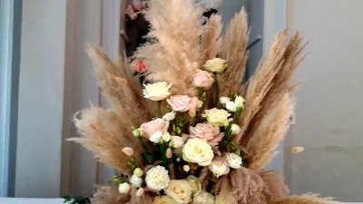 Bouquet pendant l'atelier en compositions florales en Normandie