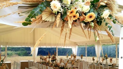 Bouquet pendant l'atelier en compositions florales en Normandie