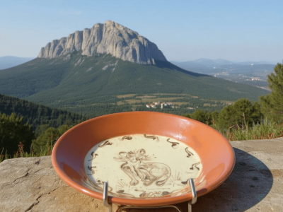 Assiette décorée pendant la formation décoration céramique à Béziers en Hérault
