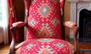 Fauteuil rouge pendant la formation tapissier d'ameublement vers Cognac