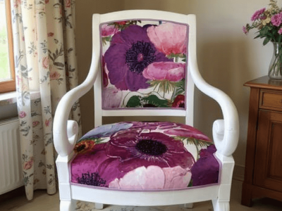 Fauteuil pendant la formation tapisserie d'ameublement dans l'Hérault en Occitanie