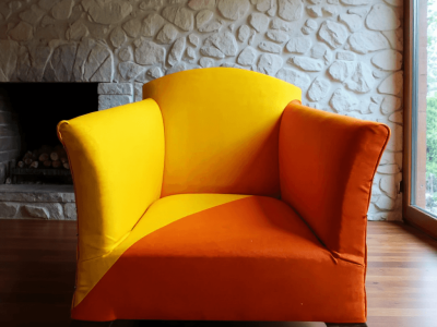 Fauteuil moderne pendant la formation tapissier décorateur en Gironde