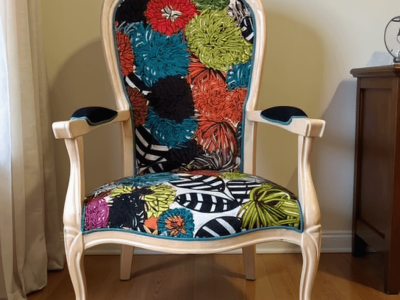 Fauteuil pendant la formation tapissier garnisseur dans l'Hérault en Occitanie