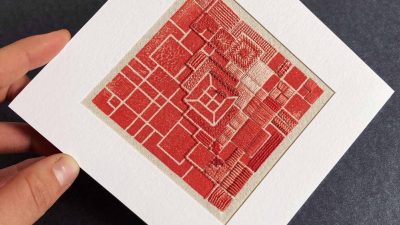 Exemple de broderie pendant le stage d'initiation vers Clermont-Ferrand