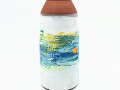 Vase en grès de la collection de Sophie, céramiste qui propose des formations décoration céramique