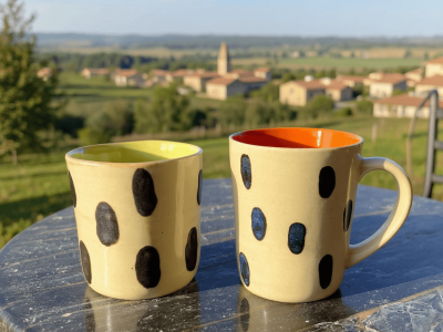Mugs pendant la formation céramique et poterie en Dordogne