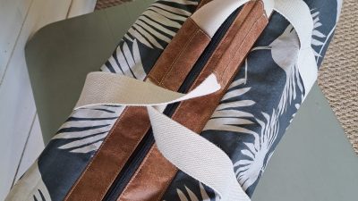 Sac de Jody, fait pendant le stage en maroquinerie à Toulouse avec une artisane maroquinier