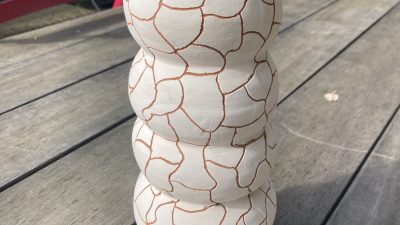 Vase 3 boules fait pendant le stage tournage et modelage céramique du grès vers Carcassonne