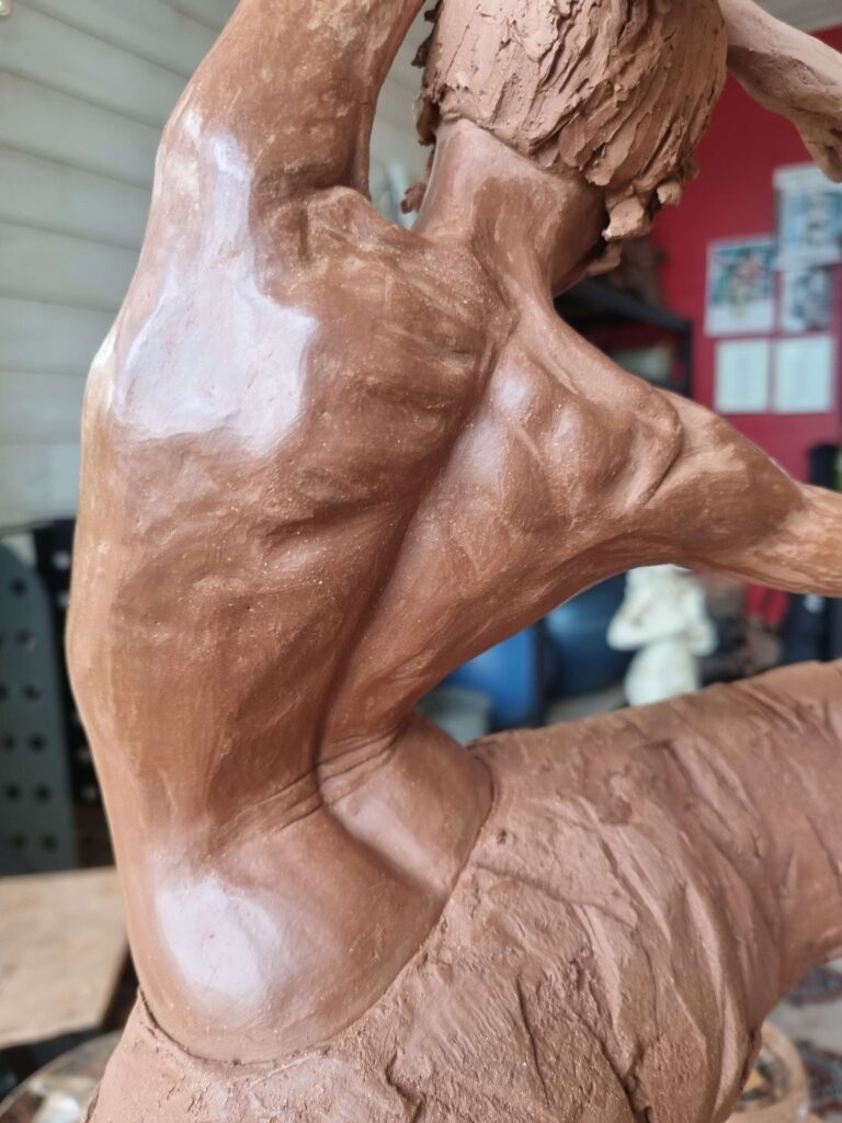 Exemple de sculpture sur nu pendant le stage sur modèle vivant entre Albi et Castres